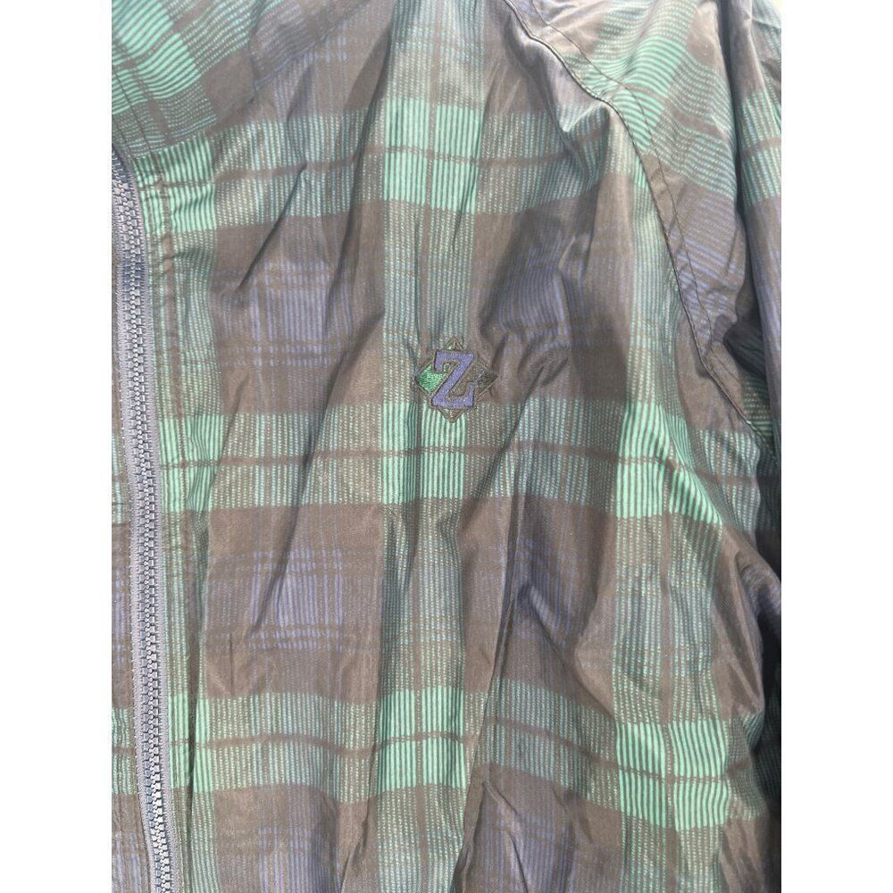Vintage Jerzees Z Sport Windbreaker Jacket Plaid Pattern Zip Closure Nylon Mens - Picture 4 of 11